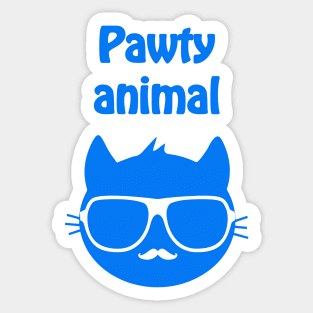 Pawty animal - cool & funny cat pun Sticker